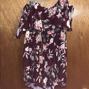 Maroon floral romper